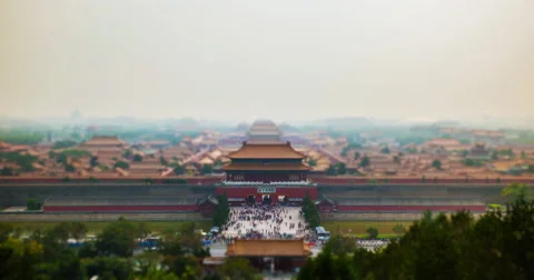 4K tilt shift time lapse of the amazing Forbidden City in Beijing, China Stock Footage 42227130