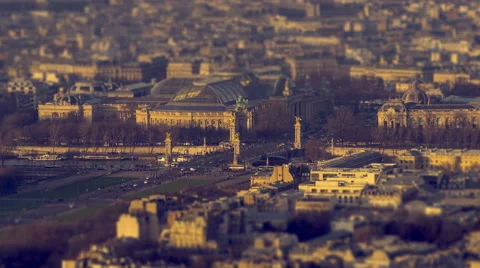 4K Tilt Shift Time Lapse Sequence of 'Alexander III' Bridge Stock Footage 51748729