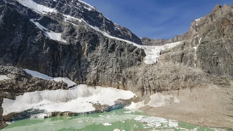 4K Tilting Time-lapse of Mt. Edith Cavell Glacier in Canadian Rockies Stock Footage 95384548