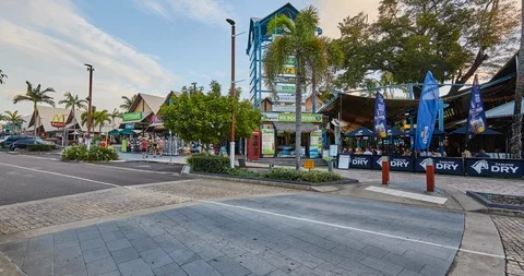 4K time elapse of main street, Airlie Beach,Whitsundays,Queensland,Australia Stock Footage 106029596