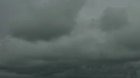 4K Time of  Gloomy Storm Clouds Stock Footage 54716385