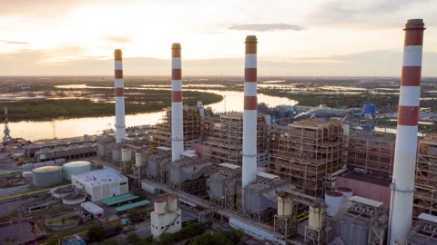 4K time hyper lapse electric power plant Stock-Footage 133516379