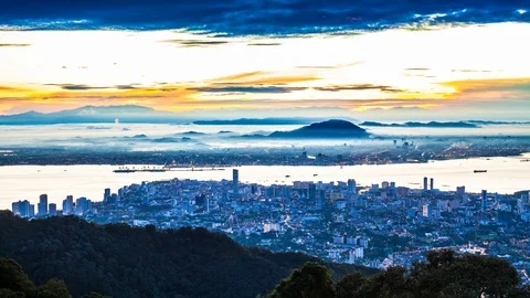 4K Time lapse above George Town city from Penang Hill Stock-Footage 103987397