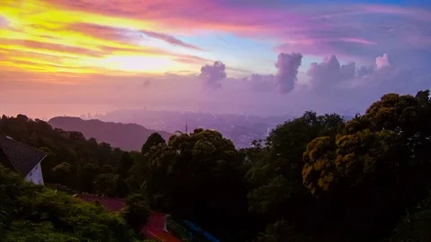 4K Time lapse above George Town city from Penang Hill Stock Footage 106717756