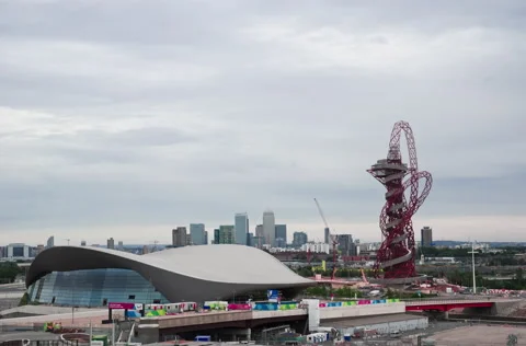 4K Time Lapse of ArcelorMittal Orbit from hight point of view Vídeo Stock 47862224