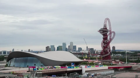 4K Time Lapse of ArcelorMittal Orbit from hight point of view Vídeo Stock 60258393