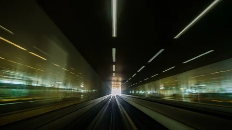 4K Time lapse of automatic train, Kuala Lumpur, Malaysia Stock-Footage 102982521