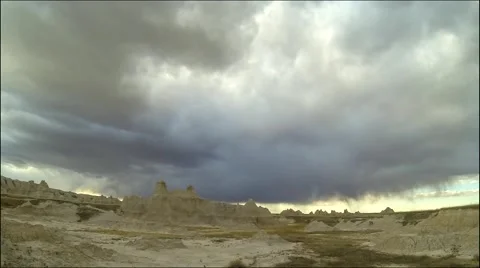 4K Time Lapse of Bad Clouds over the Badlands Stock Footage 54717256