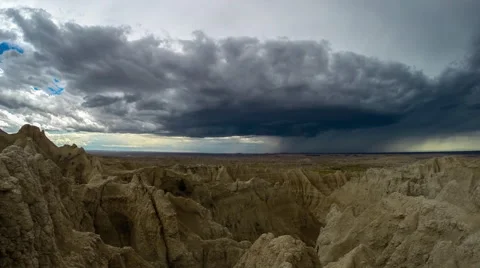 4K Time Lapse of Bad Weather Moving Into Badlands Stock Footage 54717848