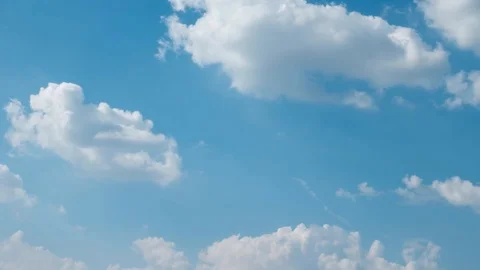 4K. time lapse of beautiful blue sky and white cloud with sunlight, blue sky Stock Footage 118695995