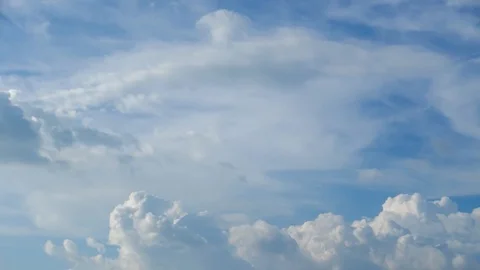 4K. time lapse of beautiful blue sky and white cloud with sunlight, blue sky Stock Footage 118706898