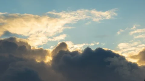 4k time lapse beautiful blue sky with clouds background. Stock Footage 124359706