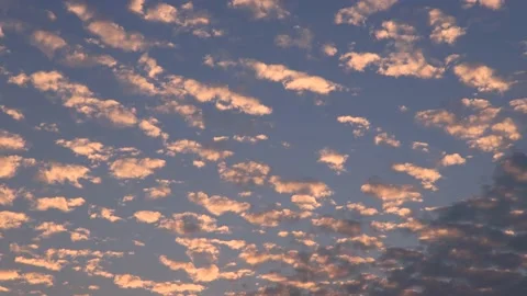4k time lapse beautiful blue sky with moving clouds during sunset Stock Footage 170186229