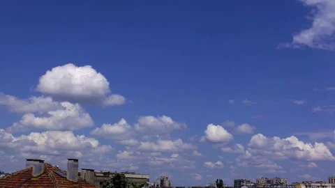 4k time lapse beautiful blue sky with clouds on city weather nature background Stock-Footage 336569066