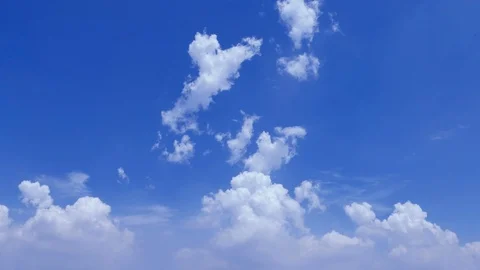 4K Time lapse beautiful cloudy blue sky on rainny season Stock Footage 90055384