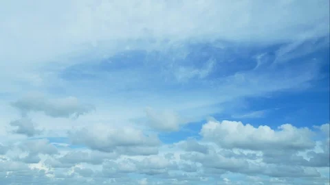 4K Time lapse beautiful cloudy blue sky on rainny season, Cloudy moving grow up  Stock-Footage 90610247
