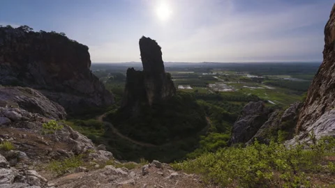4K time lapse of Beautiful hill of Khao Khuha hill Stock Footage 138752032