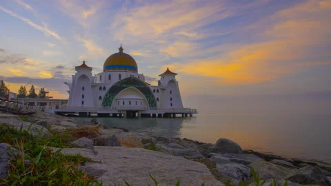 4K Time-lapse of Beautiful mosque during sunset. Stock Footage 231827761
