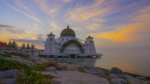 4K Time-lapse of Beautiful mosque during sunset. Stock Footage 231827766