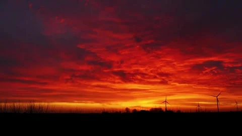 4k Time lapse : Beautiful red Sunset sky Stock Footage 275652683