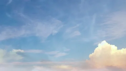 4K Time Lapse Beautiful Sky of beautiful morning sky with clouds moving slowly Stock Footage 154147542