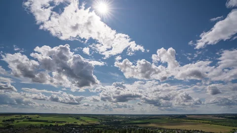 4K Time lapse, beautiful sky with clouds background. Sky with clouds, weather Stock Footage 248917011