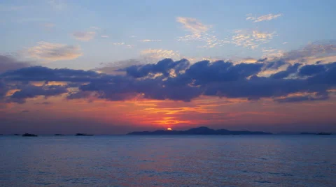 4k Time-lapse of Beautiful sunset, view from Pattaya beach in Thailand Stock Footage 58427568