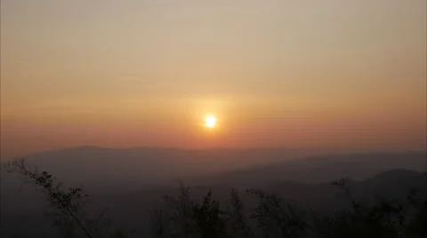 4k Time-lapse of Beautiful sunset, view from Mountain in Thailand Stock Footage 60253480