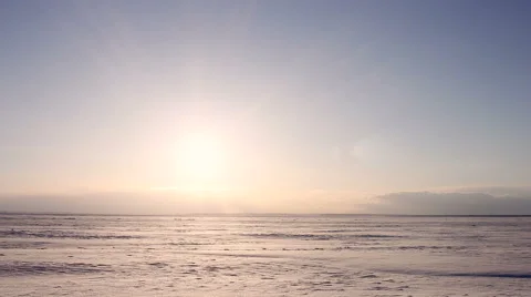 4K Time-lapse Beautiful Sunset on Arctic Alaska  Winter Vidéo 62489941