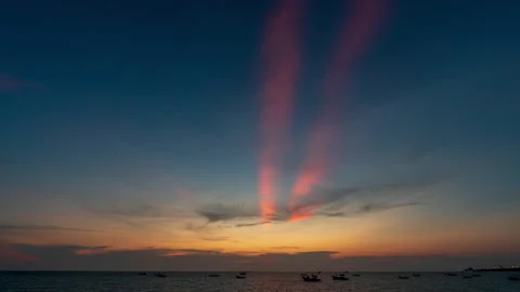 4K time-lapse of a beautiful sunset or sunrise. amazing light of nature The sky  Stock Footage 240316779