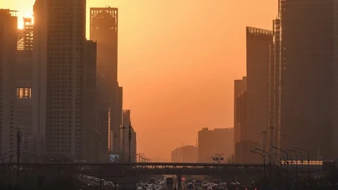 4K Time Lapse of Beijing City Traffic Jam during Evening Rush Hour Stock Footage 126779880