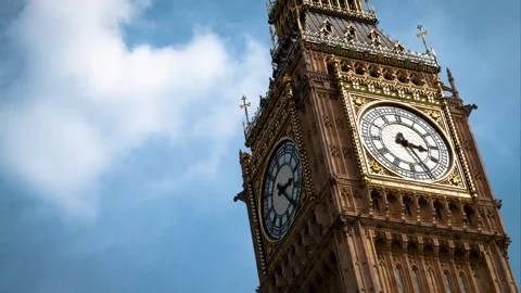 4K Time Lapse of Big Ben and moving Clouds During the Day with Copyspace Vídeos de archivo 249557351