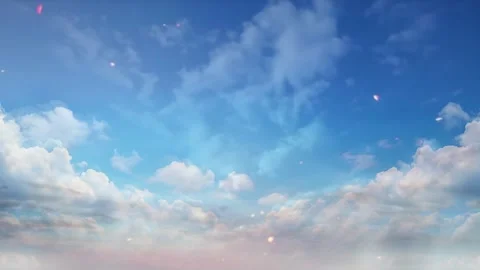 4k Time Lapse Blue sky and clouds in evening with soft sunshine and twinkling Stock Footage 273441539