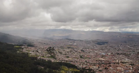 4K time lapse of the Bogota cityscape in Colombia from Monserrate Stock Footage 34236384