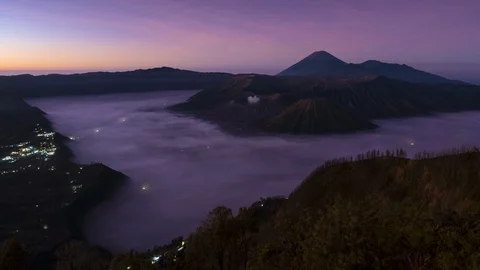 4K Time lapse of Bromo Tengger Semeru National Park, East Java, Indonesia Stock Footage 128508474
