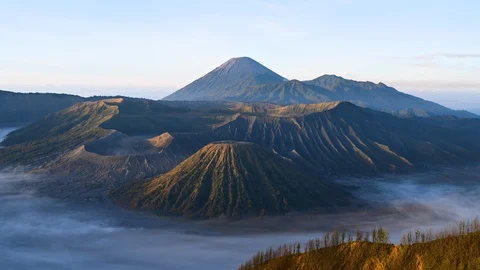 4K Time lapse of Bromo Tengger Semeru National Park, East Java, Indonesia Stock Footage 129269279