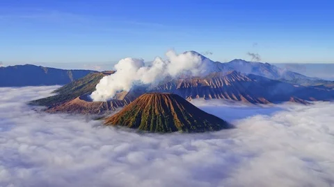 4K Time lapse of Bromo volcano at sunrise, East Java, Indonesia Stock Footage 95430568