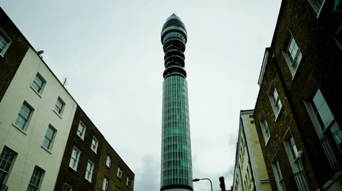 4k Time Lapse BT Tower of London Vídeo Stock 60257849