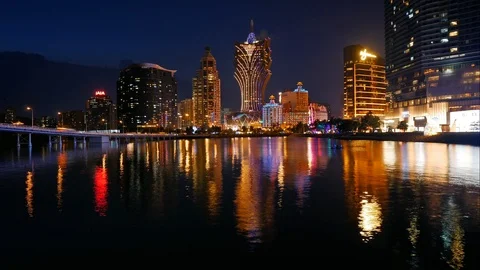 4K Time lapse Building and the skyline of Macau city Stock Footage 103016928