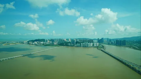 4K Time lapse Building and the skyline of Macau city Stock Footage 280886146