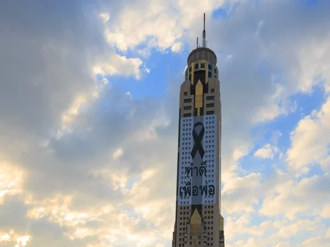 4K Time-lapse of Building with sky in thailand (Baiyoke) in evening. Stock Footage 71348786