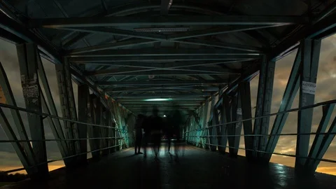 4k Time Lapse Of Busy subway walk with light trails  Office Workers Together Video stock 92909205
