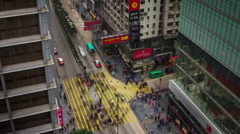 4k time lapse of busy traffic street hong kong Stock-Footage 46544606