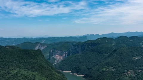 4K Time-lapse of Butterfly Rock on Qingjiang River, Popular Scenic Spot, Ens Video stock 338364361