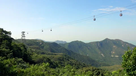4K Time Lapse of Cable Car on Island Stock Footage 58811503