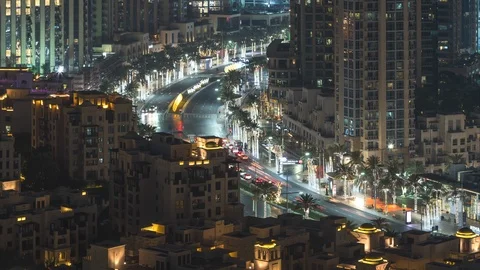 4K Time lapse of  cityscape and city traffic in Dubai UAE. Stock Footage 123343899