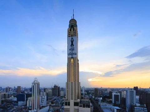 4K Time-lapse Cityscape view Baiyoke Sky Hotel Building with sky Stock Footage 75515183