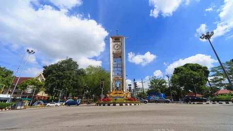 4K Time Lapse @ Clock Tower, Trang Province, Thailand Stock Footage 100424165