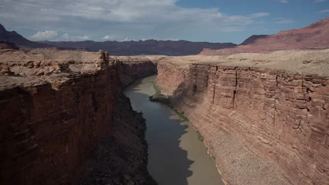 4K time lapse of cloud shadows passing over the Colorado River in Arizona Stock Footage 160283628
