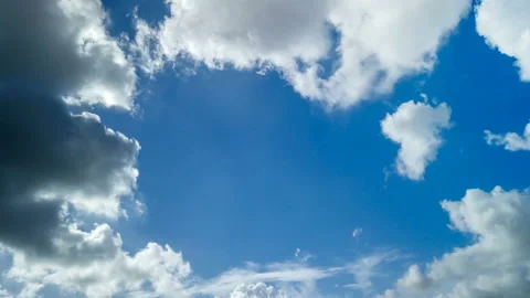 4K Time Lapse: Clouds Float Peacefully Through Blue Sky Video stock 113939790